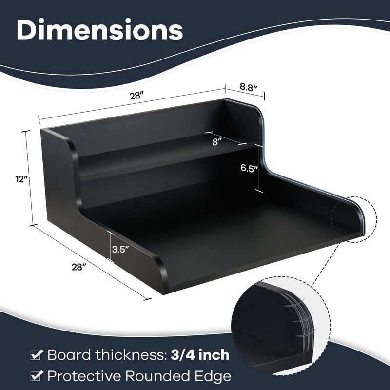 Washer Dryer Countertop 2 Tier 28 inches Wide, Laundry Shelf