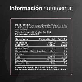 Myo y D-Chiro Inositol con Ratio 40:1 - 2000mg por porción | Apoya el Equilibrio, el Metabolismo y el Bienestar Femenino | Suplemento Mujer | 120 Cápsulas | B Life