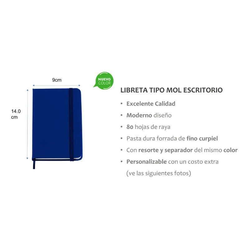 Libreta Tipo Moleskine 14x9 Cm Rayada Bolsillo 80 Hojas