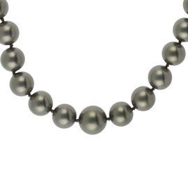 Jewel24 Women's Pearl Necklace Real Silver 925 Sterling Pearls Green 52 cm Long in Gradient, Shell pearls, Pearl