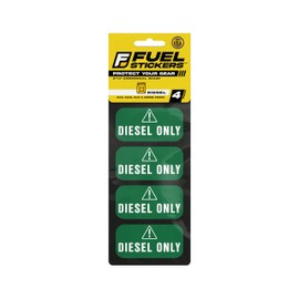 Diesel Only Sticker (Green), Diesel Labels for Tractors, Construction and Heavy Equipment - Weather Proof, Extreme Stick, Diesel Decal by Fuel Stickers - USA Made (2x1 inch), 4 Labels