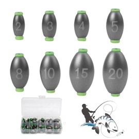 TYBYBB Pack of 50 Fishing Lead Base Lead Fishing Dropshot Fishing Weights Lead 2g 3g 4g 5g 8g 10g 15g 20g Carp Lead Sinking Lead Drop Lead Sinker Fishing Olive Lead Set