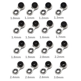 Samcos Rod Guide, Fishing Rod Guide, Stainless Steel, Replacement, Repair, 16 Piece Set, 0.04 - 0.12 inches (1.0 - 3.0 mm)