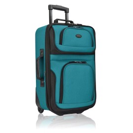 US Traveler U.S. Traveler Rio 2-Piece Expandable Softside 20" Carry 1200D Luggage Set - Teal