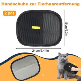 GD HUA 2 Stck Pet Hair Remover Glove, 24 * 16cm Katzen Handschuhe Fellpflege, Fellpflegehandschuh Katze, Double Sided Grooming Glove, Wiederverwendbare Antistatische Handschuhe Doppelseitige