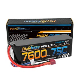 Power Hobbies 3S760075Cdns 7600mAh 11.1V 3S 75C Lipo Battery with Hardwired T-Plug Connector