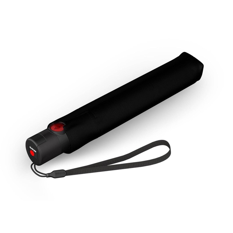 Knirps U.200 Ultra Light Duomatic Pocket Umbrella Black with Rose