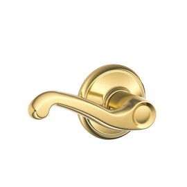 Schlage F10 FLA 605 Flair Door Lever, Hall & Closet Passage Lock, Bright Brass