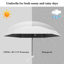 Wydexint Small Umbrella, Portable Folding Umbrella, Mini Travel Umbrella, Lightweight Travel Umbrella, Pocket Umbrella, UV-Foldable with Capsule Box, Travel Waterproof and Windproof for Men and Women,