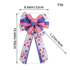 Dzrige Independence Day Bows 4th of July Bows Red White Blue Stars and Stripes Burlap Bows American Flag Patriotic Bows for Indoor Outdoor Independence Day Party Decoration Supplies