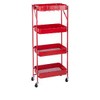 Origami 4 Tier Foldable Powder-Coated Metal Cart with Caster Wheels