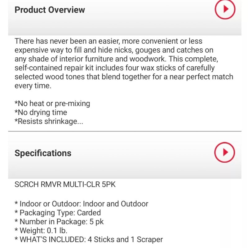 Staples Furniture & Woodwork Multi-color Scratch Remover Repair Kit Near