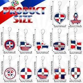 24 llaveros de acrílico para República Dominicana para decoración de fiestas, recuerdo de bandera dominicana, regalo de amigos y mujeres