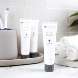 CariFree Gel 1100, Grape Flavored, Anti-Cavity Fluoride Toothpaste with Nano Hydroxyapatite for pH Neutralization, Enamel Protection, Dentist Recommended, Made in USA 2.4 Ounce (Pack of 4)