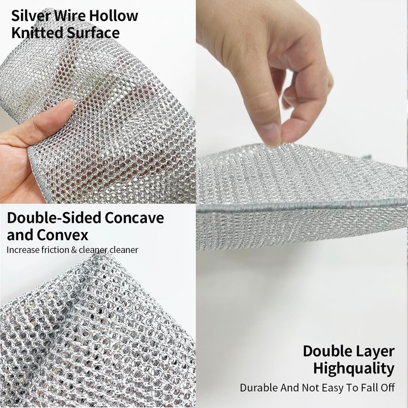 Wire dishwashing rag，Non Scratch Wire Dishcloth Multipurpose Wire dishwashing Rags