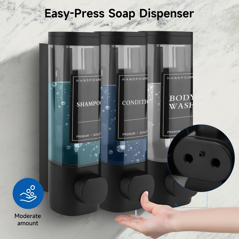 MEKOTRIN Soap Dispenser, Shampoo and Conditioner Dispenser, Shower Soap Dispenser
