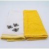 Lex's Linens Embroidered Waffle & Toweling 2 Pack Tea Towel