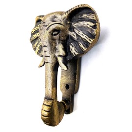 5MOONSUN5's Elephant Door Knocker Door Knocker for Front Door | Antique Finish Solid Cast Iron Door Knockers with Strike Plate Decorative Hardware for Doors,