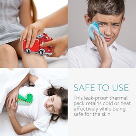 Navaris Cooling Pad Heat Pad 4 Pieces - 4 x Thermal Cushions Warm and Cold - Gel Cushion Compress Cool Pack - Gel Cooling Pads for Children and Adults