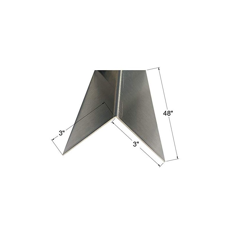 304 Brushed Stainless Steel Corner Guards, Protective Angles, 48" Long