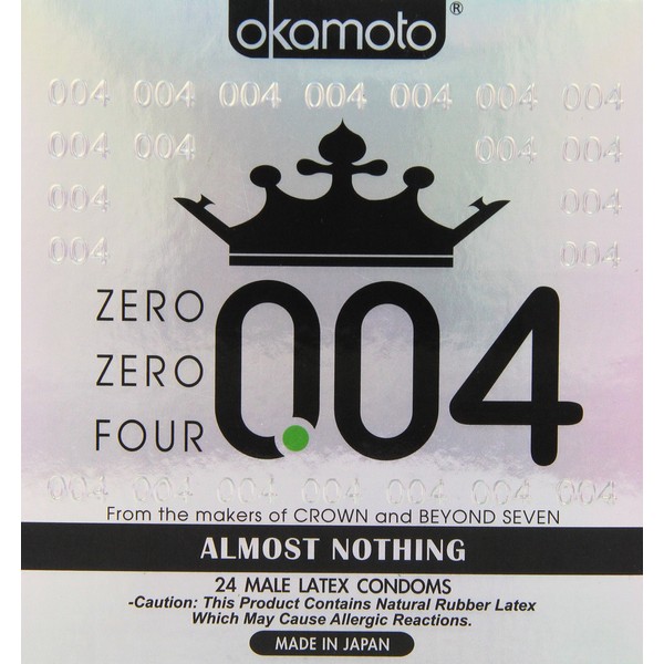 OKAMOTO 004 Condoms, 24 count, White, 4738