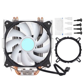 CPU Cooler RGB Colorful Lamp Intelligent Temperature Control Shock Absorption Pad CPU Air Cooler