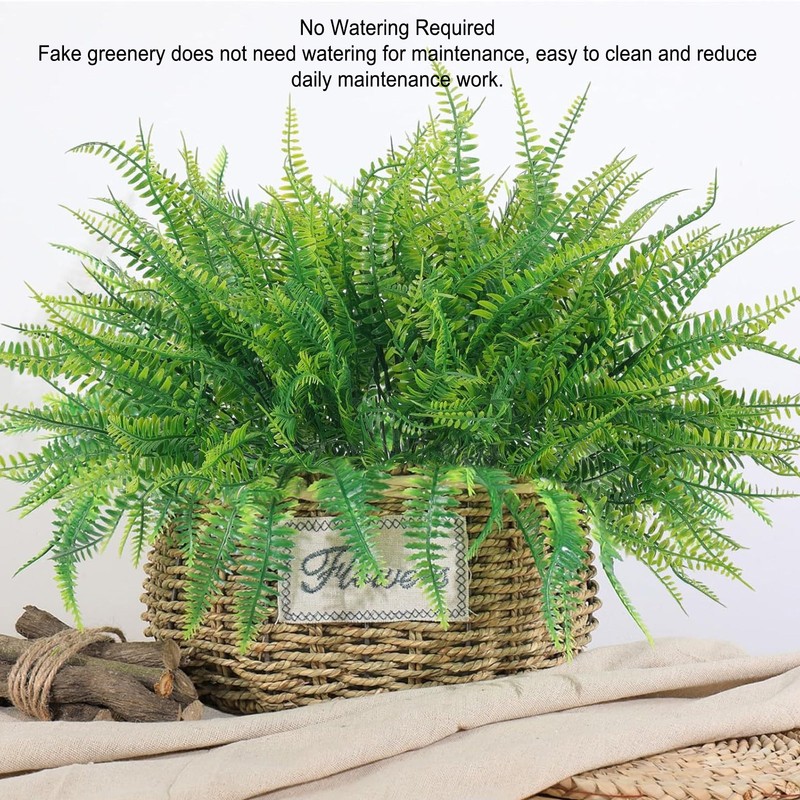 12pcs Artificial Plants Greenery Simulation Plants Fern Wort Fake Grass