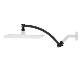 Hibbent All Metal 10'' Shower Head Extension Arm, Solid Brass Flexible Height & Angle Adjustable Shower Arm Extender, Universal Connection, Stainless Steel Pipe Height Extending, Oil Rubbed Bronze
