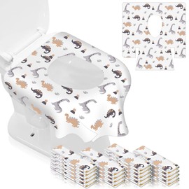 TAOPE Toilet Seat Covers Disposable, Potty Seat Covers Extra Large Size for Toddlers Potty Training, Public Restrooms and Travel (White - Dinosaur 40 Pieces)