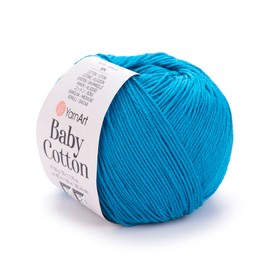 Art of Yarn Babe Cotton Pure 50% Cotton 50% Acrylic Fine 2 Yarn Soft Smooth Summer for Knitting, Crocheting, Amigurumi, Baby Blankets Garments Total 150g (5.28 Oz), 495m (541.32Yds) 3 Skein 99458