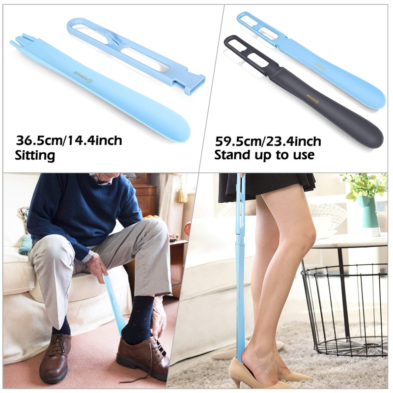ZOMAKE Shoe Horn Long Handle for Seniors, 23.4" Plastic Long