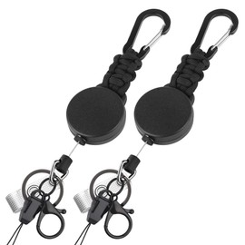 EOTW Paracord Keyring with Carabiner Hook, Key Ring with Locking Hanger, Survival Kits, Army for Travel Bottle, Car Keys, Boys, Girls, Men, Women, Black & Black, Modern