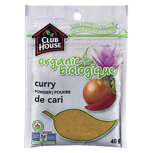 Club House, Quality Natural Herbs & Spices, Organic Curry Powder, 40g