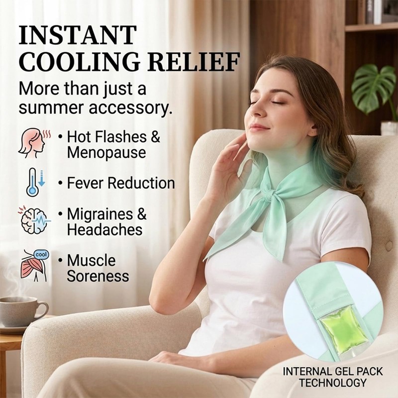 Cooling Towel with Soft Gel Ice Pack Inserts |Gel Ice