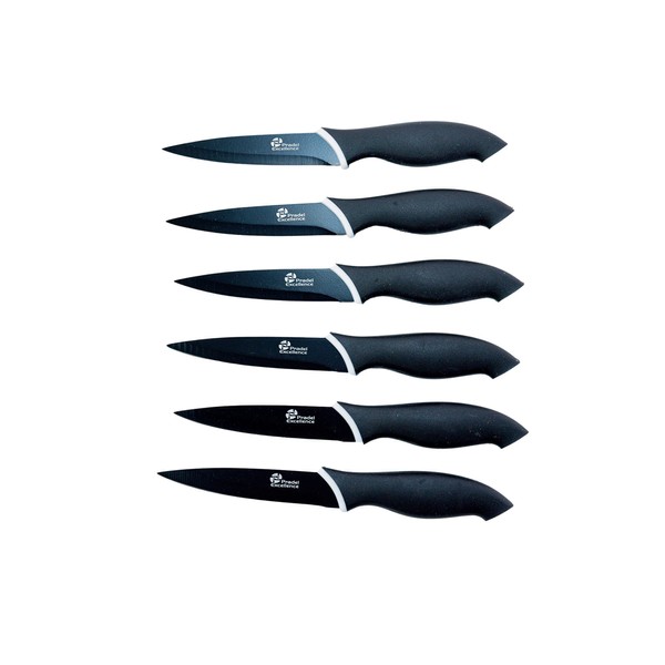 Pradel Excellence - CC006N Set of 6 Steak Knives Non-Stick Blades - Black - 26.2 x 24.5 x 3.5 cm