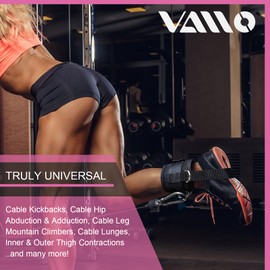 VAIIO Ankle Straps for Cable Machines,Adjustable Comfort fit Neoprene, Reinforce Double D-Ring - Premium Ankle Cuffs to Improve Abdominal Muscles, Lift The Butts, Tone The Legs for Men & Women