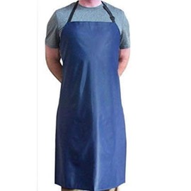 Tuff Apron Blue Heavy Duty Waterproof with Neck Adjuster Durable Long Kitchen Dishwashing Bib 41" x 27" PVC Vinyl