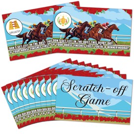 Qyeahkj 67Pcs Horse Derby Party Game Horse Racing Scratch Off Cards Derby Party Fortune Games Supplies Derby Scratch Off Tickets Activity for Kids Adults Derby Horse Race Party Decoration Favors(Rose)