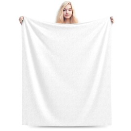 Yacik White Throw Blanket, Super Soft Cozy Warm Throw Blankets, White Blanket for Couch, Sofa, Chair, Bed, Camping, Picnic, Travel Lightweight Bed Blanket - 50"X60"