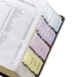 Bible Tabs for Women, Floral Catholic Bible Tabs, Gold-Edged, Laminated, Easy-to-Apply Bible Index Tabs for Study Bible, Old & New Testament Bloom