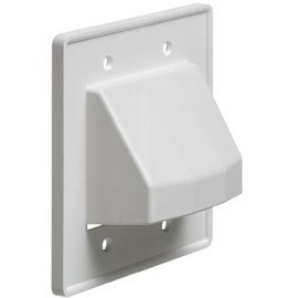 Arlington CE2-1 Recessed Low Voltage Cable Plate, 2-Gang, White, 1-Pack
