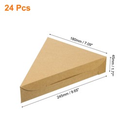 sourcing map Pizza Boxes, 24Pcs 9.65x7.09x1.77 Inch - Pizza Single Slice Storage Container, Triangle Pizza Slice Box, Mini Pizza Packaging Carton for Pizza Party (Brown)