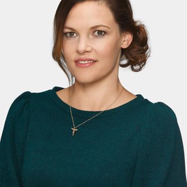 Engelsrufer Women's Necklace Made of Sterling Silver with Angel Pendant, Lobster Clasp, Adjustable in Two Lengths Nickel-Free, Suitable for Allerg, Sterling Silver, Cubic Zirconia