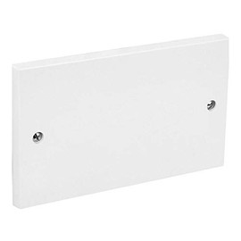 2 Gang Double Twin Blank Plate Cover White Plastic