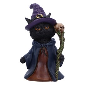 Nemesis Now Whiskered Wizard 5.5" Resin Black Cat Figurine Black Cat Ornament Collectible Cat Gift Cast From Finest Resin Expertly Hand Painted