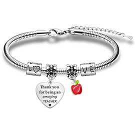 WTOPP Teacher Gifts Thank You Bracelet Gift For Teacher Ideal For Leaving Teachers And Teaching Assistants TA Gifts Teachers Day Birthday Graduation Christmas