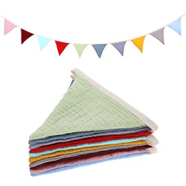 Wimpelkette Stoff, Lang Wimpelkette Kinderzimmer Girlande Kinderzimmer Musselin Baumwolle Stoff Wimpelkette Wimpelgirlande Girlande Wimpelkette Bunt für Party Wanddeko Geschenk