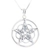 Jewelry Trends Metaphysical Ringed Star Pentacle Sterling Silver Pendant Necklace