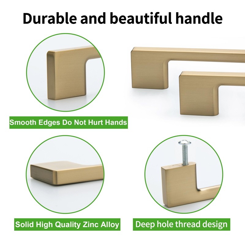 TUNNY 10 Pack Classic Cabinet Handles-5"/128mm Screw Spacing Champagne Bronze