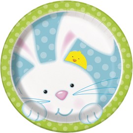 Unique Spring Bunny Easter Dessert Plates, 8ct